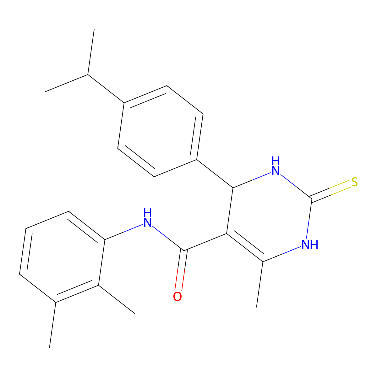 N-(2,3-dimethylphenyl)-6-methyl-4-(4-propan-2-ylphenyl)-2-sulfanylidene-3,4-dihydro-1H-pyrimidine-5-carboxamide molecular structure, CAS 429642-86-4