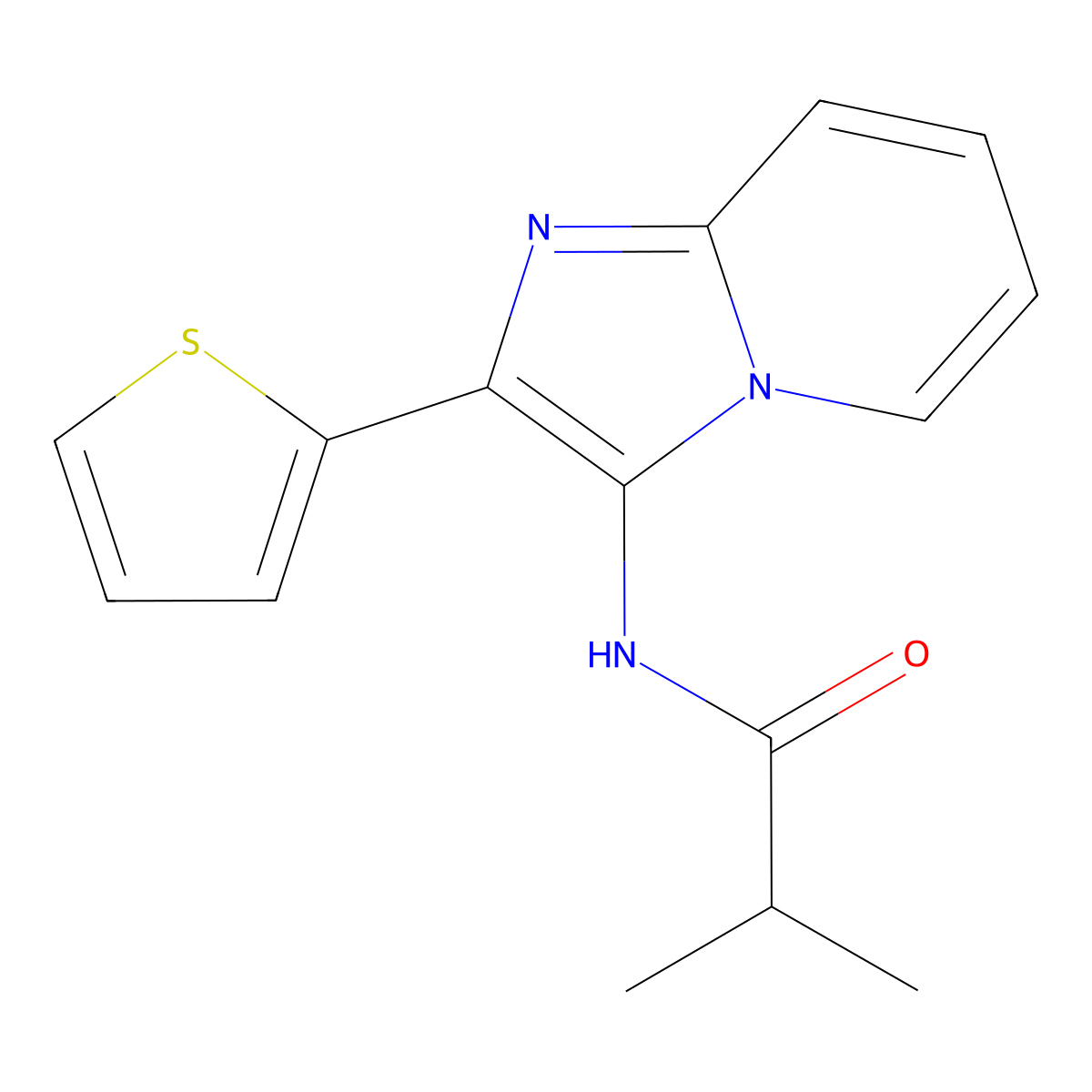 2-Methyl-N-[2-(thiophen-2-YL)imidazo[1,2-A]pyridin-3-YL]propanamide molecular structure, CAS 429642-99-9