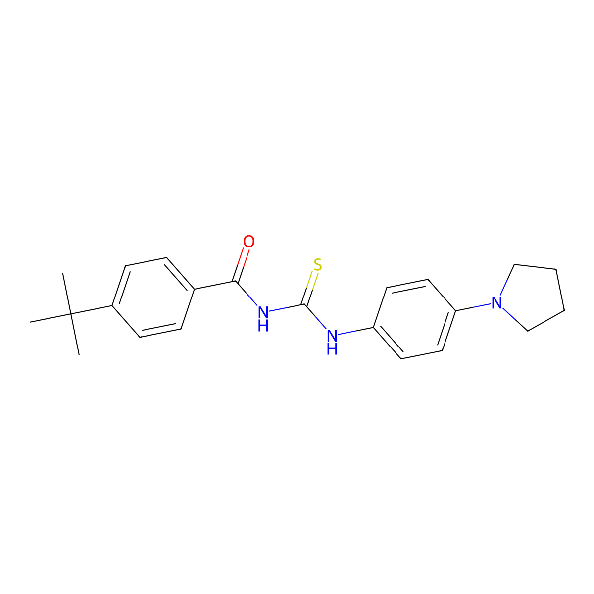 4-tert-butyl-N-[(4-pyrrolidin-1-ylphenyl)carbamothioyl]benzamide molecular structure, CAS 429643-35-6