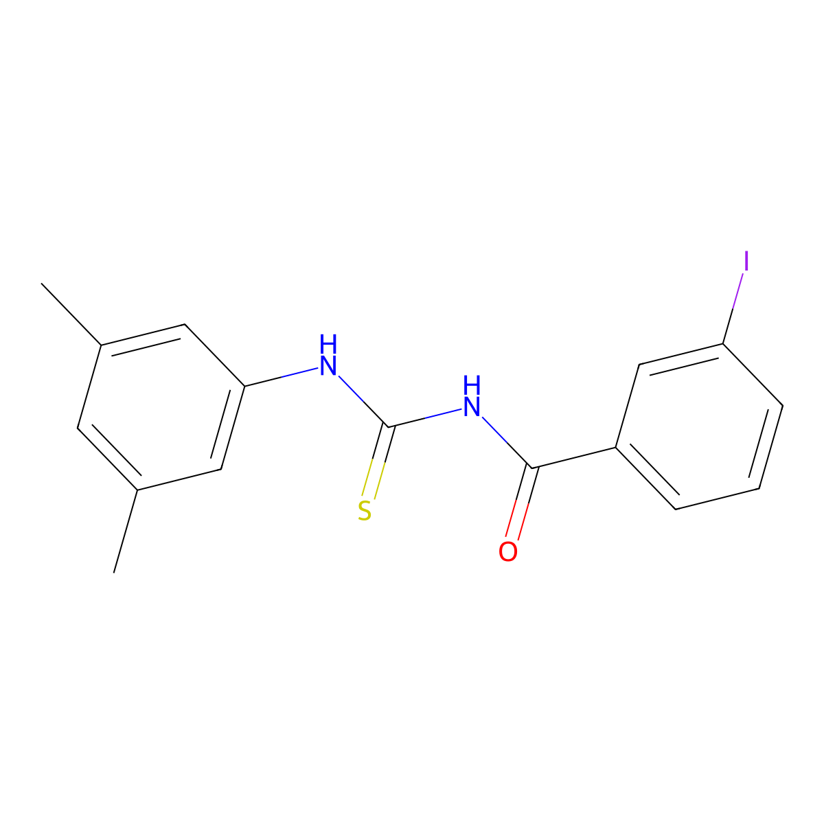 N-[(3,5-dimethylphenyl)carbamothioyl]-3-iodobenzamide molecular structure, CAS 429643-43-6