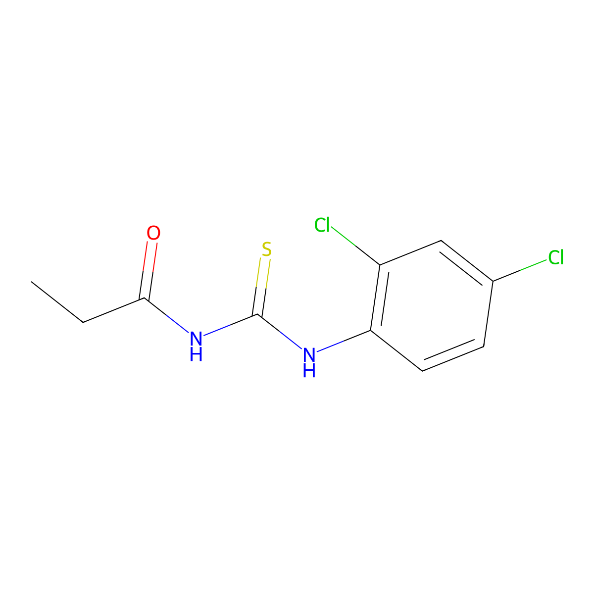 N-[(2,4-dichlorophenyl)carbamothioyl]propanamide molecular structure, CAS 429643-80-1