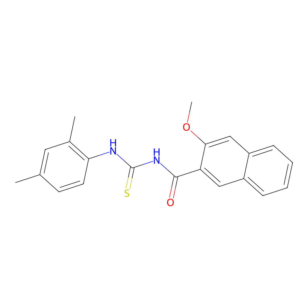 N-[(2,4-dimethylphenyl)carbamothioyl]-3-methoxynaphthalene-2-carboxamide molecular structure, CAS 429643-83-4