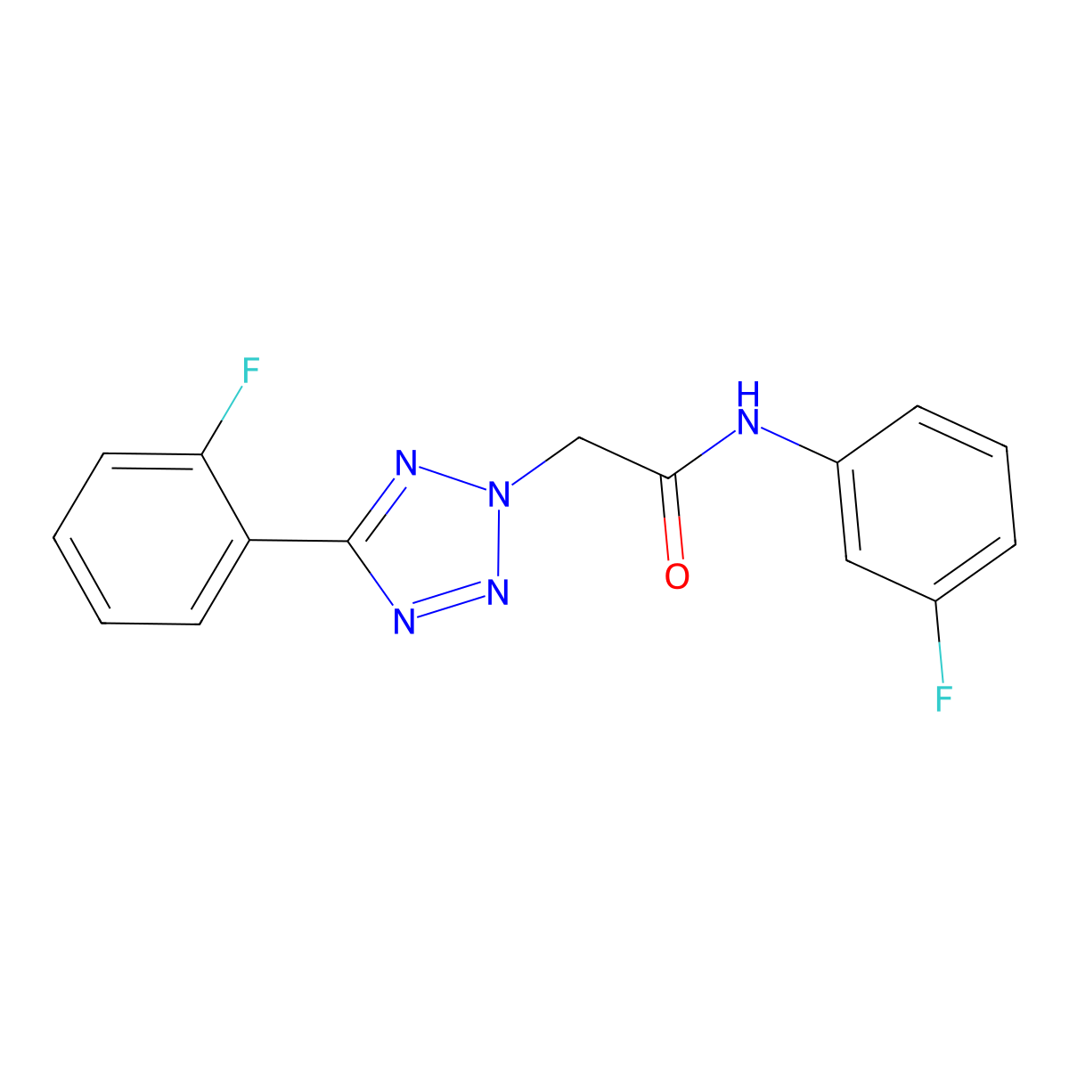 N-(3-fluorophenyl)-2-[5-(2-fluorophenyl)tetrazol-2-yl]acetamide molecular structure, CAS 429644-09-7