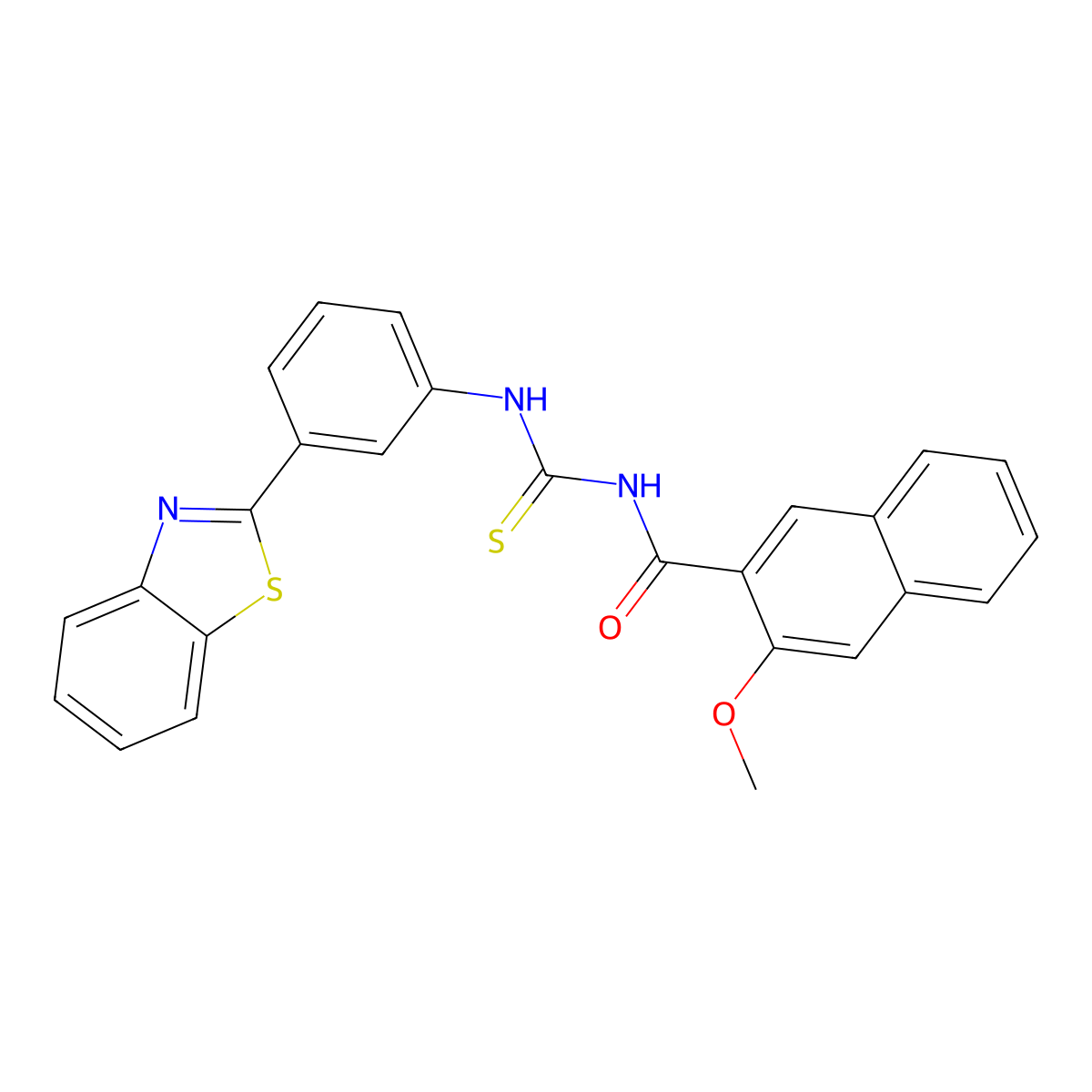N-[[3-(1,3-benzothiazol-2-yl)phenyl]carbamothioyl]-3-methoxynaphthalene-2-carboxamide molecular structure, CAS 429644-12-2
