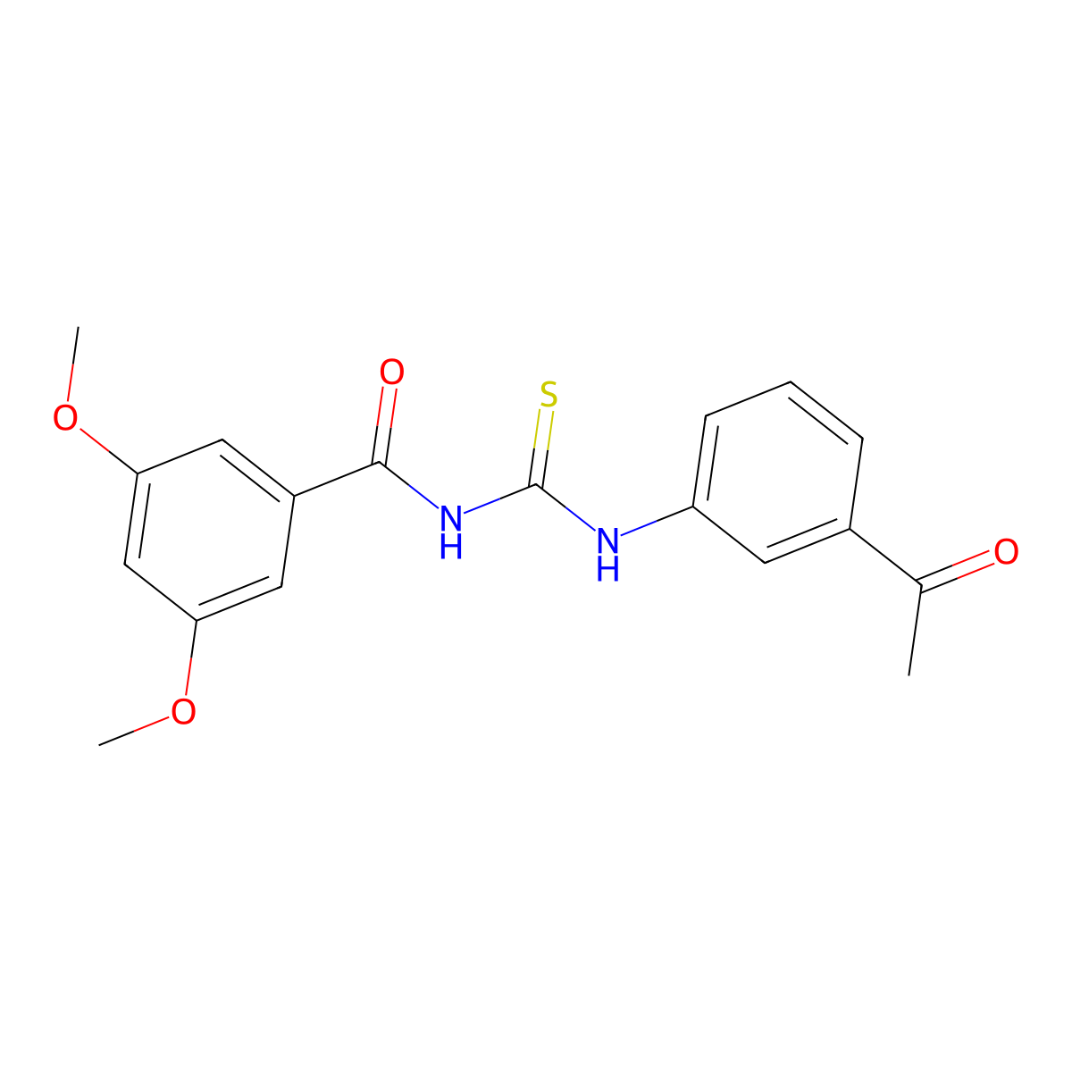 N-[(3-acetylphenyl)carbamothioyl]-3,5-dimethoxybenzamide molecular structure, CAS 429644-18-8
