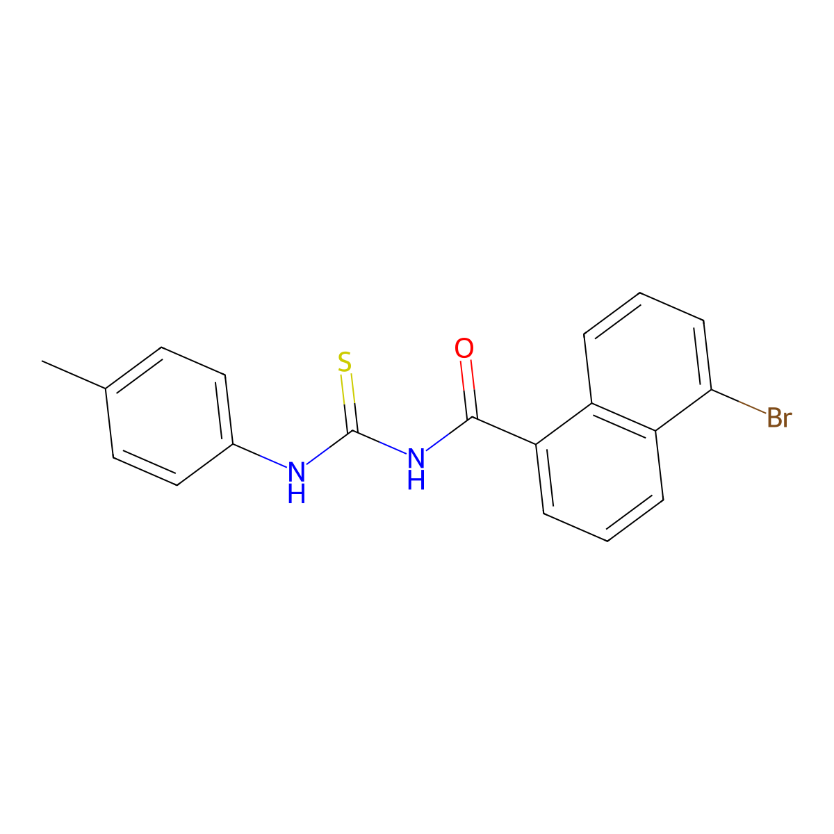 5-bromo-N-[(4-methylphenyl)carbamothioyl]naphthalene-1-carboxamide molecular structure, CAS 429644-30-4