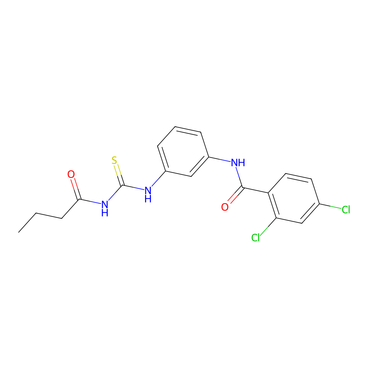 N-[3-(butanoylcarbamothioylamino)phenyl]-2,4-dichlorobenzamide molecular structure, CAS 429644-35-9