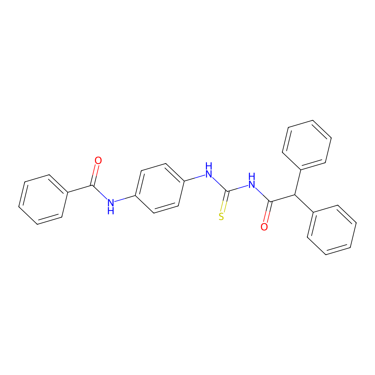N-[4-({[(diphenylacetyl)amino]carbonothioyl}amino)phenyl]benzamide molecular structure, CAS 429646-64-0