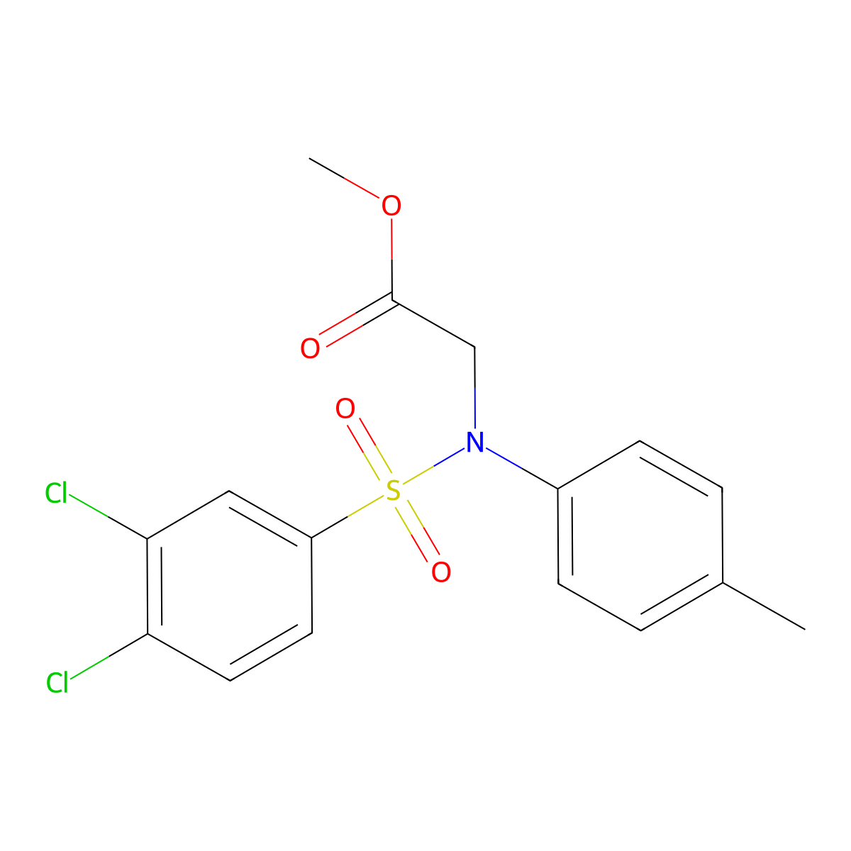 Methyl {[(3,4-dichlorophenyl)sulfonyl]-4-methylanilino}acetate molecular structure, CAS 429646-69-5