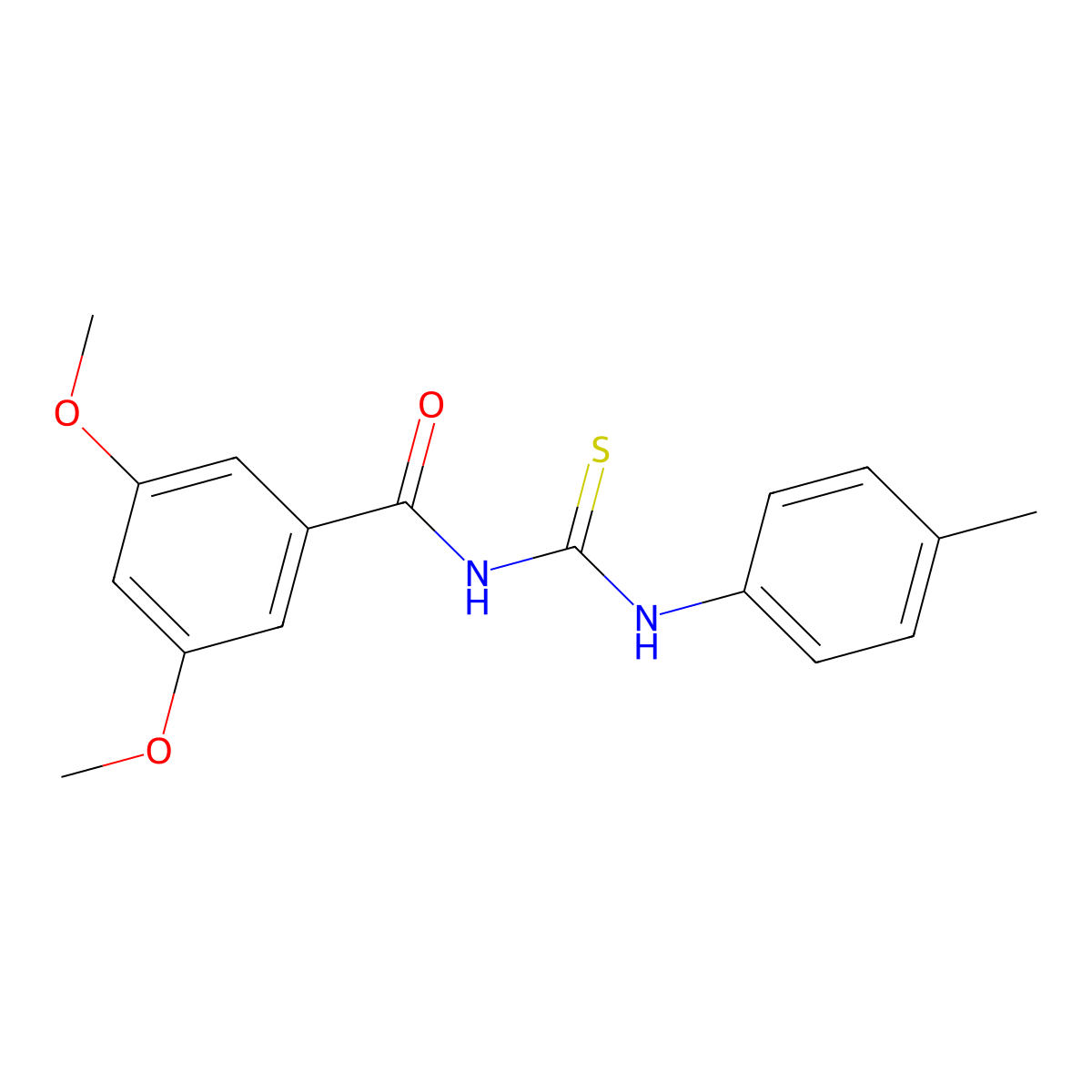 3,5-dimethoxy-N-[(4-methylphenyl)carbamothioyl]benzamide molecular structure, CAS 429646-71-9