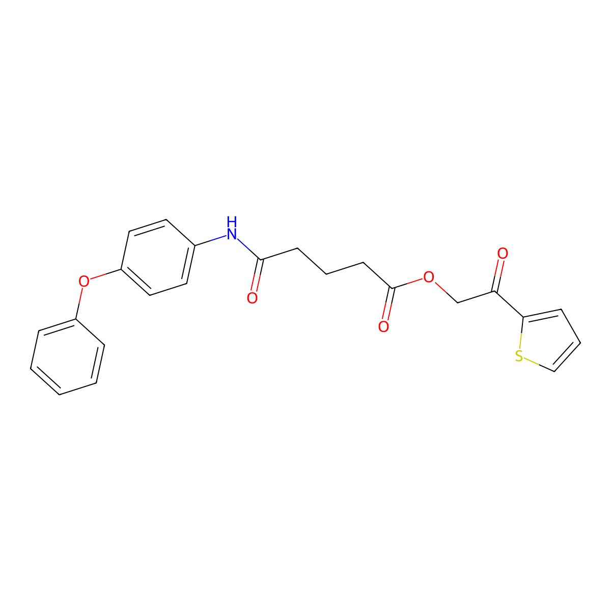 2-oxo-2-(2-thienyl)ethyl 4-[N-(4-phenoxyphenyl)carbamoyl]butanoate molecular structure, CAS 429646-88-8