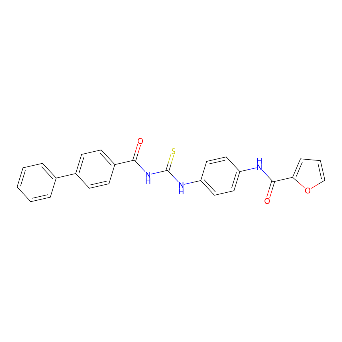 N-[4-[(4-phenylbenzoyl)carbamothioylamino]phenyl]furan-2-carboxamide molecular structure, CAS 429646-89-9