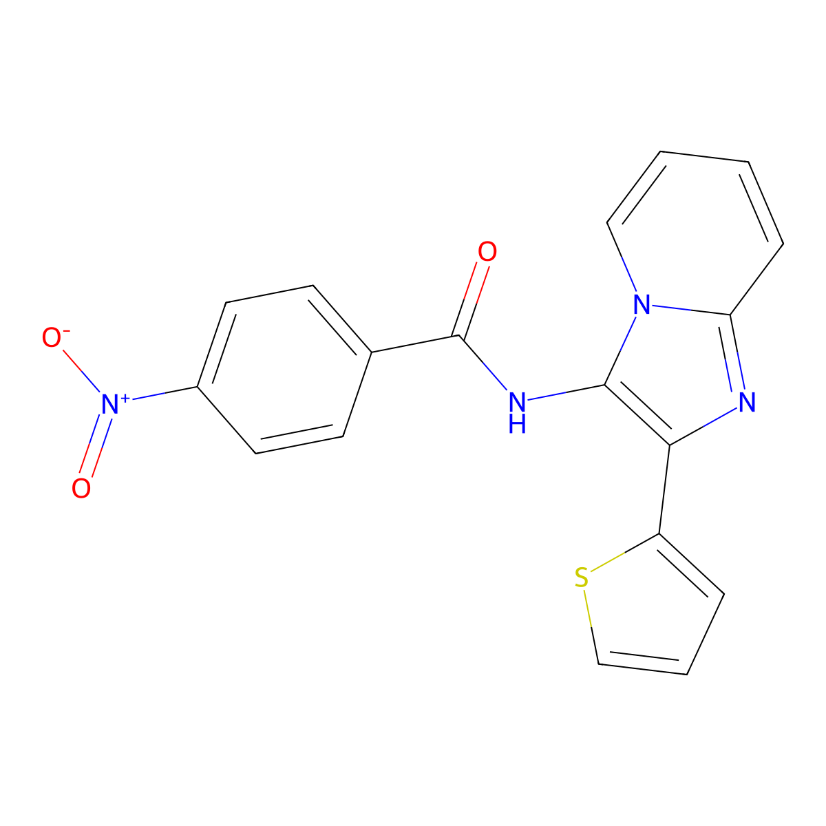 4-Nitro-N-[2-(thiophen-2-YL)imidazo[1,2-A]pyridin-3-YL]benzamide molecular structure, CAS 429647-06-3