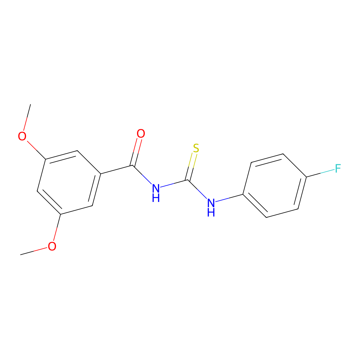N-[(4-fluorophenyl)carbamothioyl]-3,5-dimethoxybenzamide molecular structure, CAS 429647-08-5