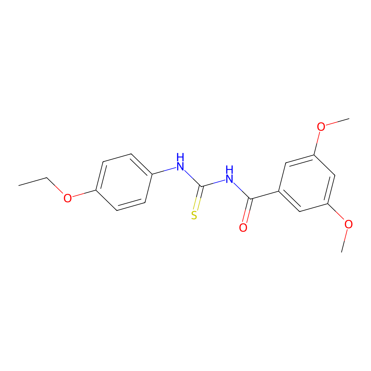 N-[(4-ethoxyphenyl)carbamothioyl]-3,5-dimethoxybenzamide molecular structure, CAS 429647-19-8