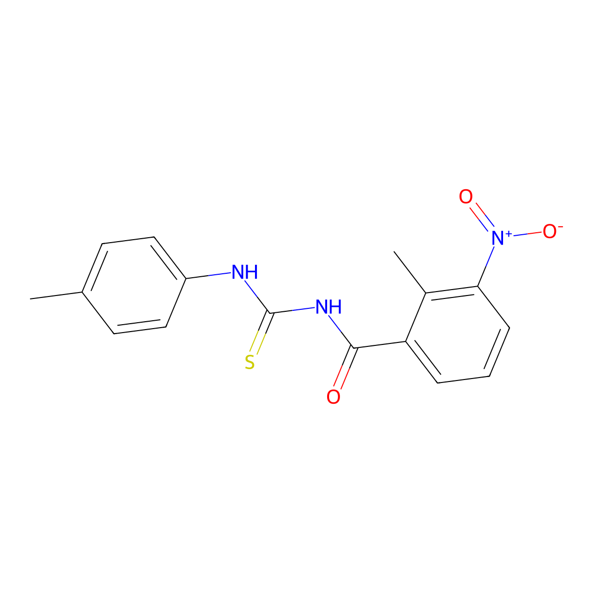 2-methyl-N-[(4-methylphenyl)carbamothioyl]-3-nitrobenzamide molecular structure, CAS 429647-31-4