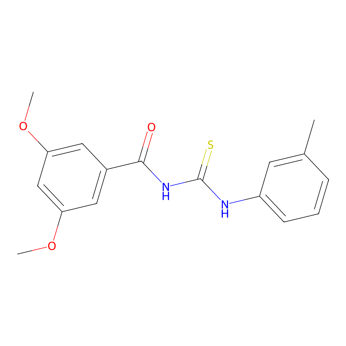 3,5-dimethoxy-N-[(3-methylphenyl)carbamothioyl]benzamide molecular structure, CAS 429647-45-0
