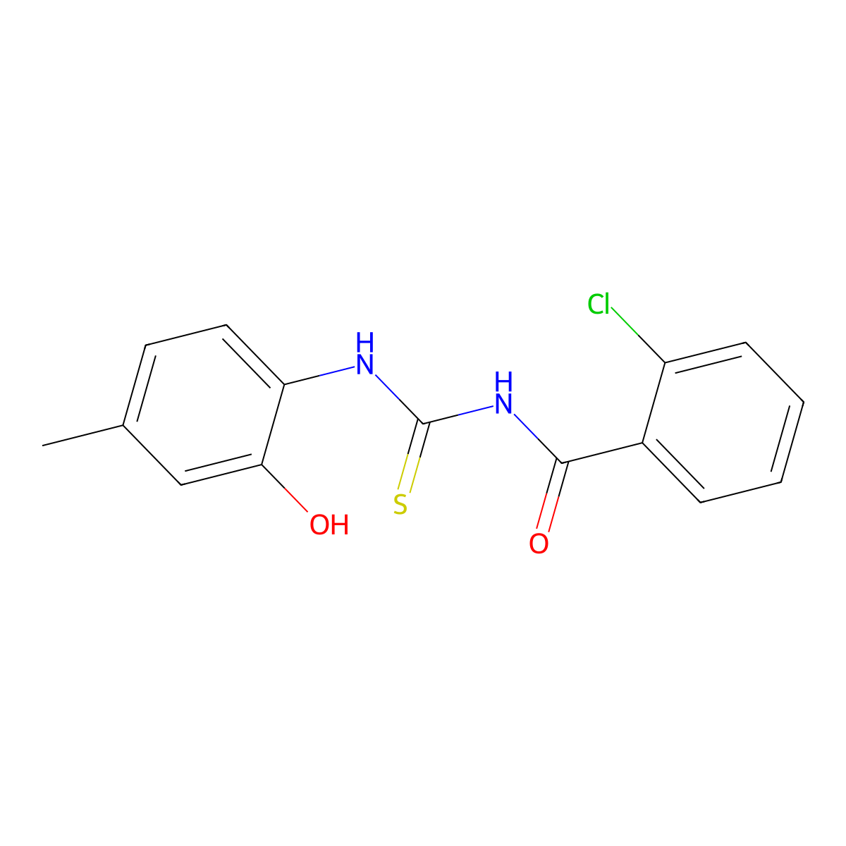 2-chloro-N-[(2-hydroxy-4-methylphenyl)carbamothioyl]benzamide molecular structure, CAS 429647-49-4