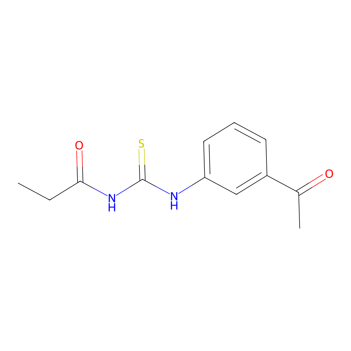 N-[(3-acetylphenyl)carbamothioyl]propanamide molecular structure, CAS 429647-66-5