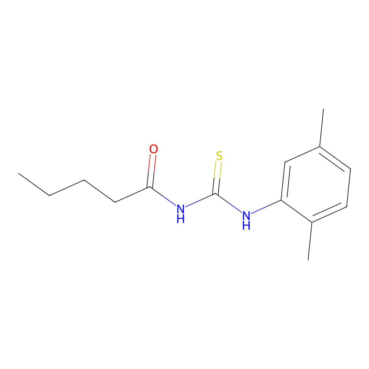 N-[(2,5-dimethylphenyl)carbamothioyl]pentanamide molecular structure, CAS 429647-77-8