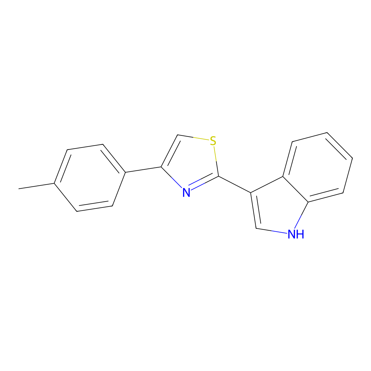 2-(3-indolylidene)-4-(4-methylphenyl)-3H-thiazole molecular structure, CAS 429647-89-2