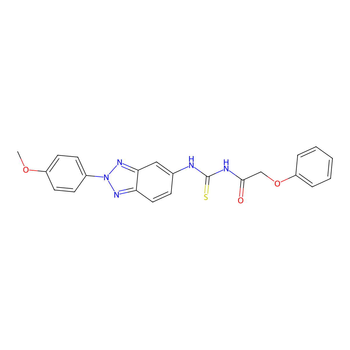 N-[[2-(4-methoxyphenyl)benzotriazol-5-yl]carbamothioyl]-2-phenoxyacetamide molecular structure, CAS 429647-91-6