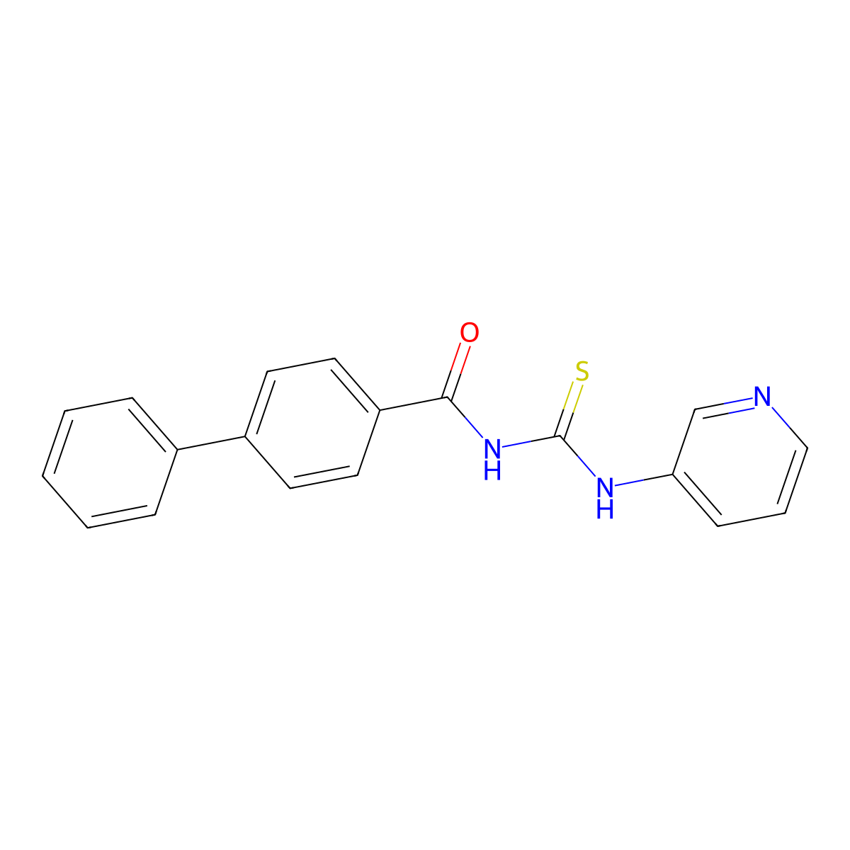4-phenyl-N-(pyridin-3-ylcarbamothioyl)benzamide molecular structure, CAS 429648-00-0