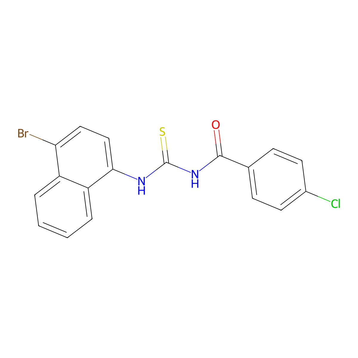 N-[(4-bromonaphthalen-1-yl)carbamothioyl]-4-chlorobenzamide molecular structure, CAS 429648-08-8