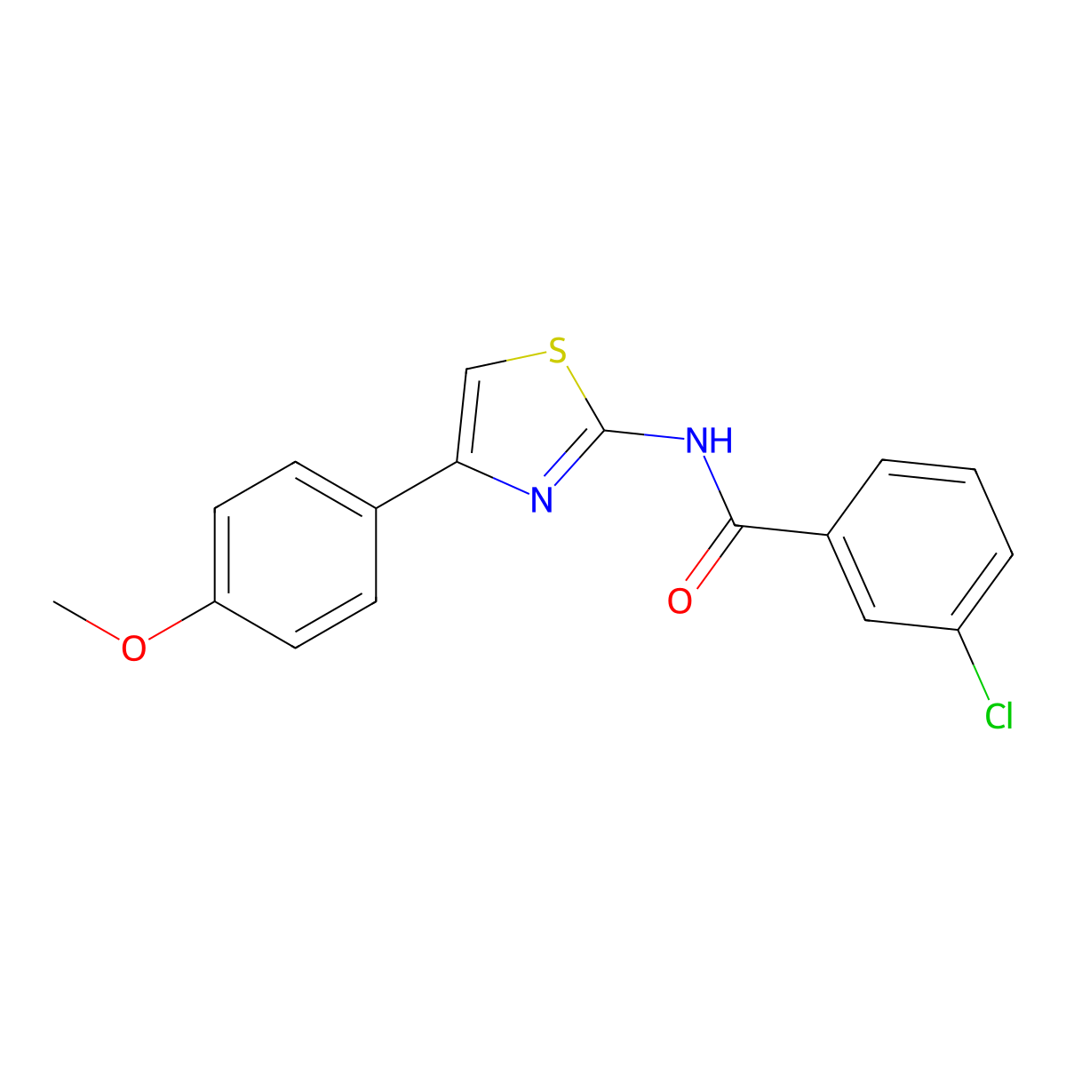 3-chloro-N-[4-(4-methoxyphenyl)-1,3-thiazol-2-yl]benzamide molecular structure, CAS 429648-42-0