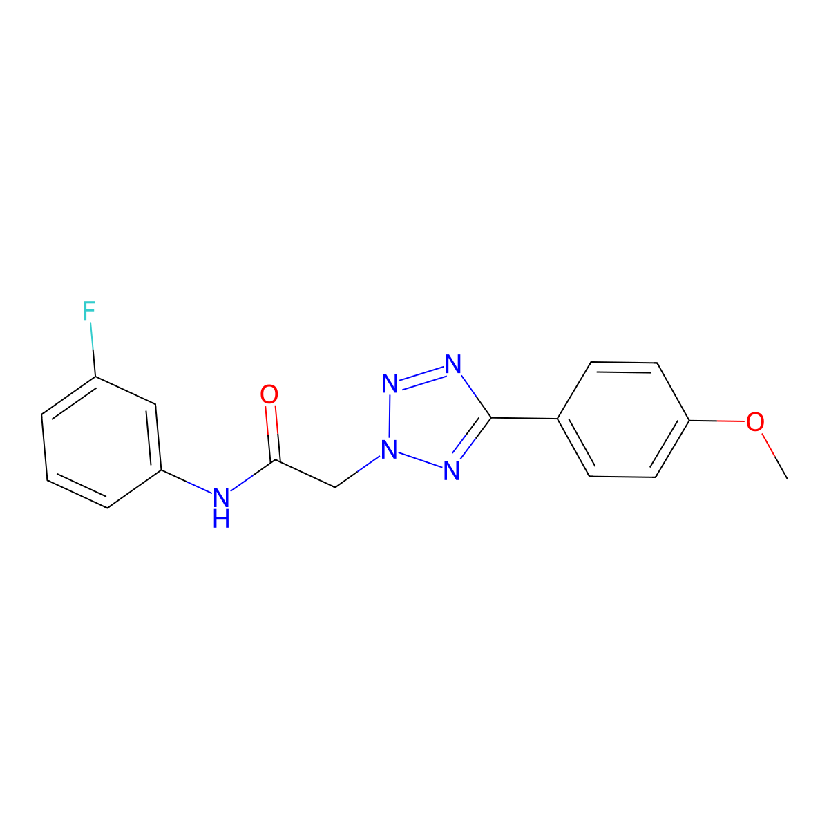 N-(3-fluorophenyl)-2-[5-(4-methoxyphenyl)-2H-tetraazol-2-yl]acetamide molecular structure, CAS 429648-48-6