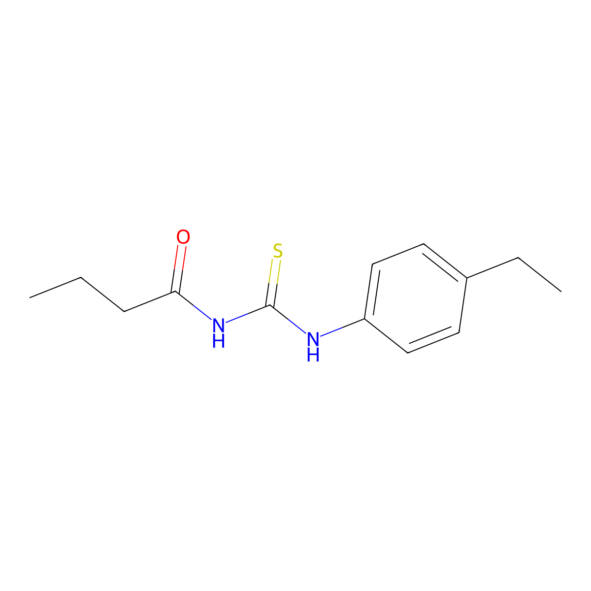 N-[(4-ethylphenyl)carbamothioyl]butanamide molecular structure, CAS 429648-53-3