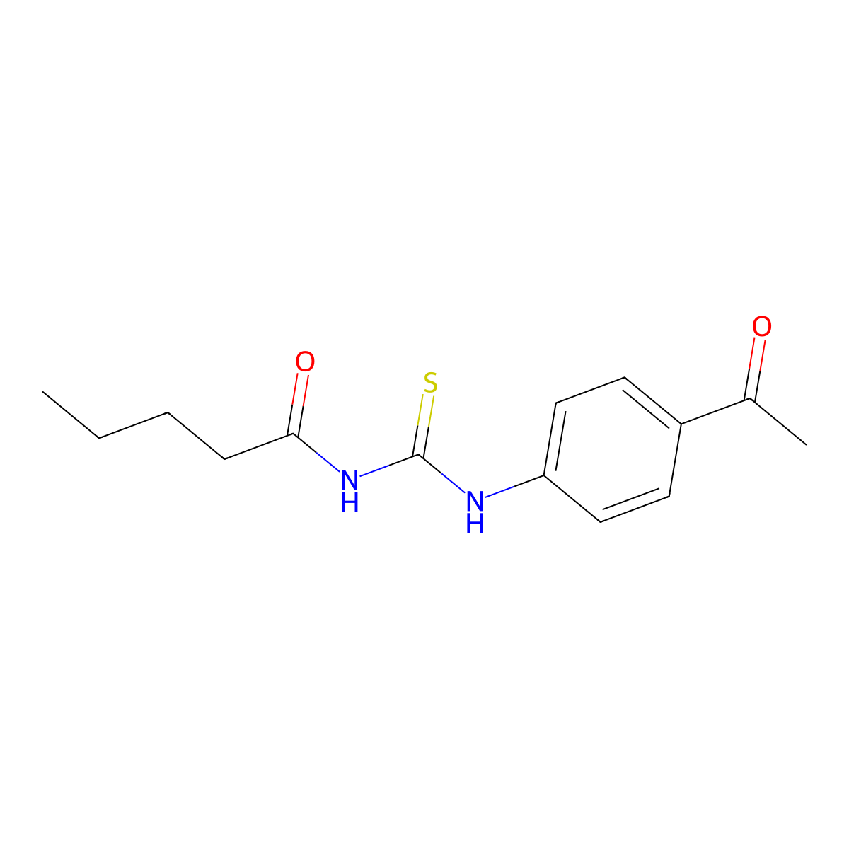 N-[(4-acetylphenyl)carbamothioyl]pentanamide molecular structure, CAS 429648-54-4