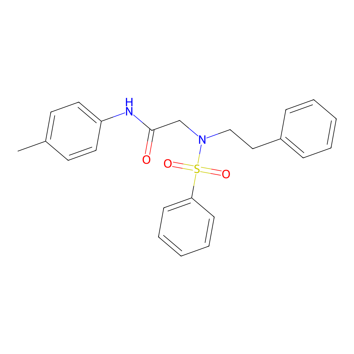 N-(4-methylphenyl)-N~2~-(2-phenylethyl)-N~2~-(phenylsulfonyl)glycinamide molecular structure, CAS 429648-83-9