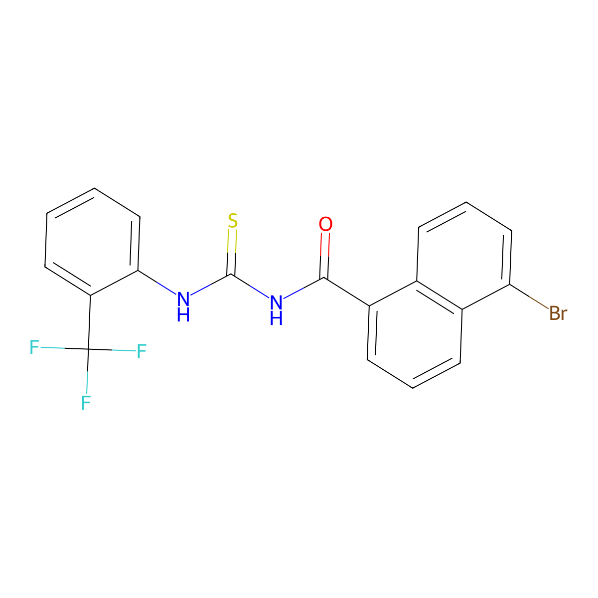 5-bromo-N-[[2-(trifluoromethyl)phenyl]carbamothioyl]naphthalene-1-carboxamide molecular structure, CAS 429648-88-4