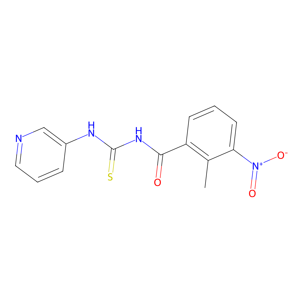 2-methyl-3-nitro-N-(pyridin-3-ylcarbamothioyl)benzamide molecular structure, CAS 429649-15-0