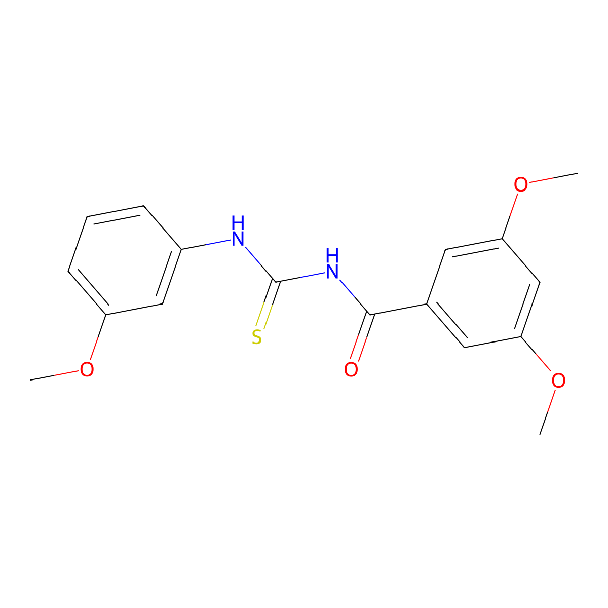 3,5-dimethoxy-N-[(3-methoxyphenyl)carbamothioyl]benzamide molecular structure, CAS 429649-23-0