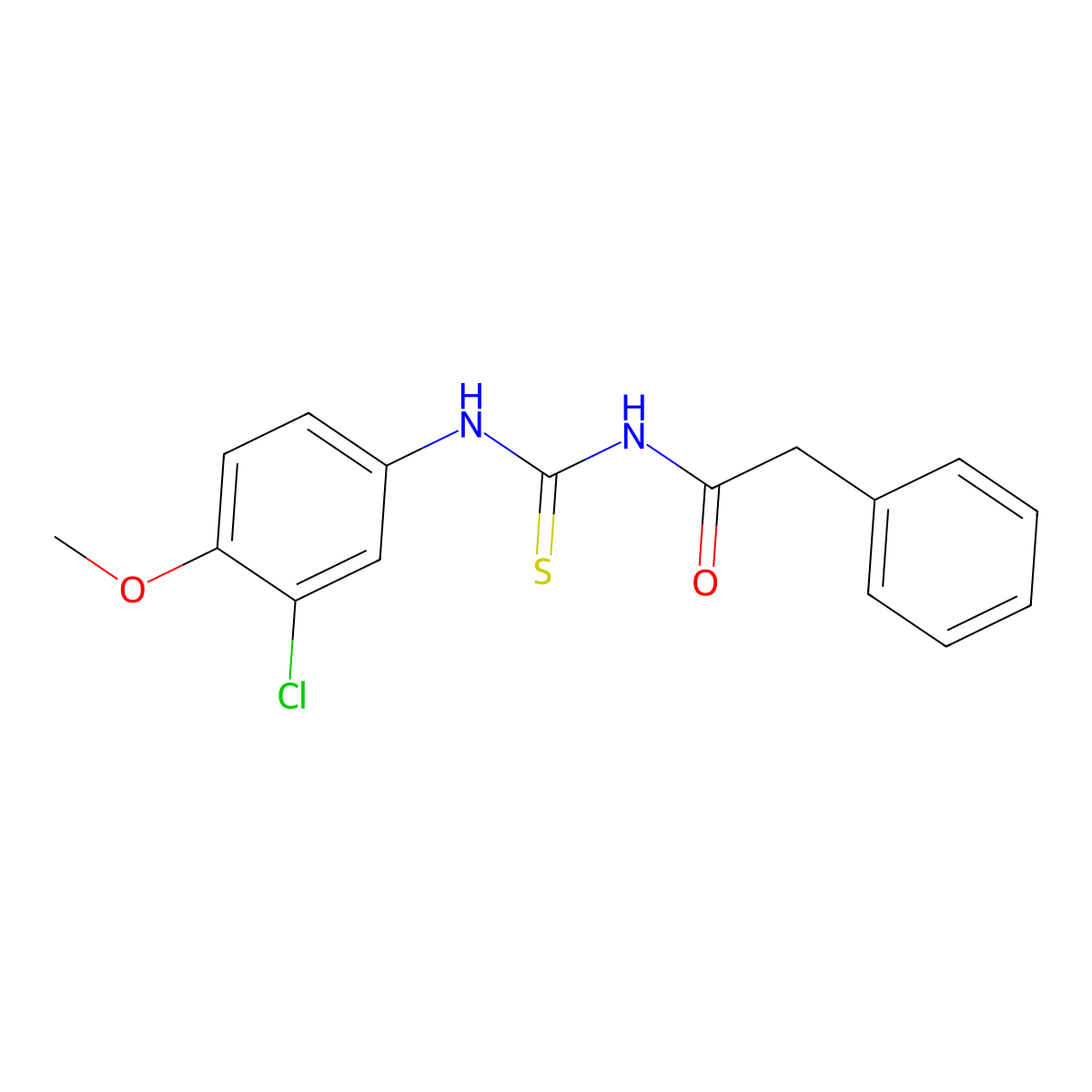 N-[(3-chloro-4-methoxyphenyl)carbamothioyl]-2-phenylacetamide molecular structure, CAS 429649-26-3