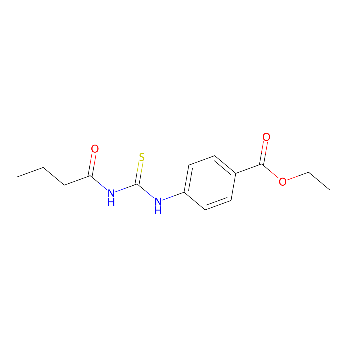 Ethyl 4-(butanoylcarbamothioylamino)benzoate molecular structure, CAS 429649-39-8