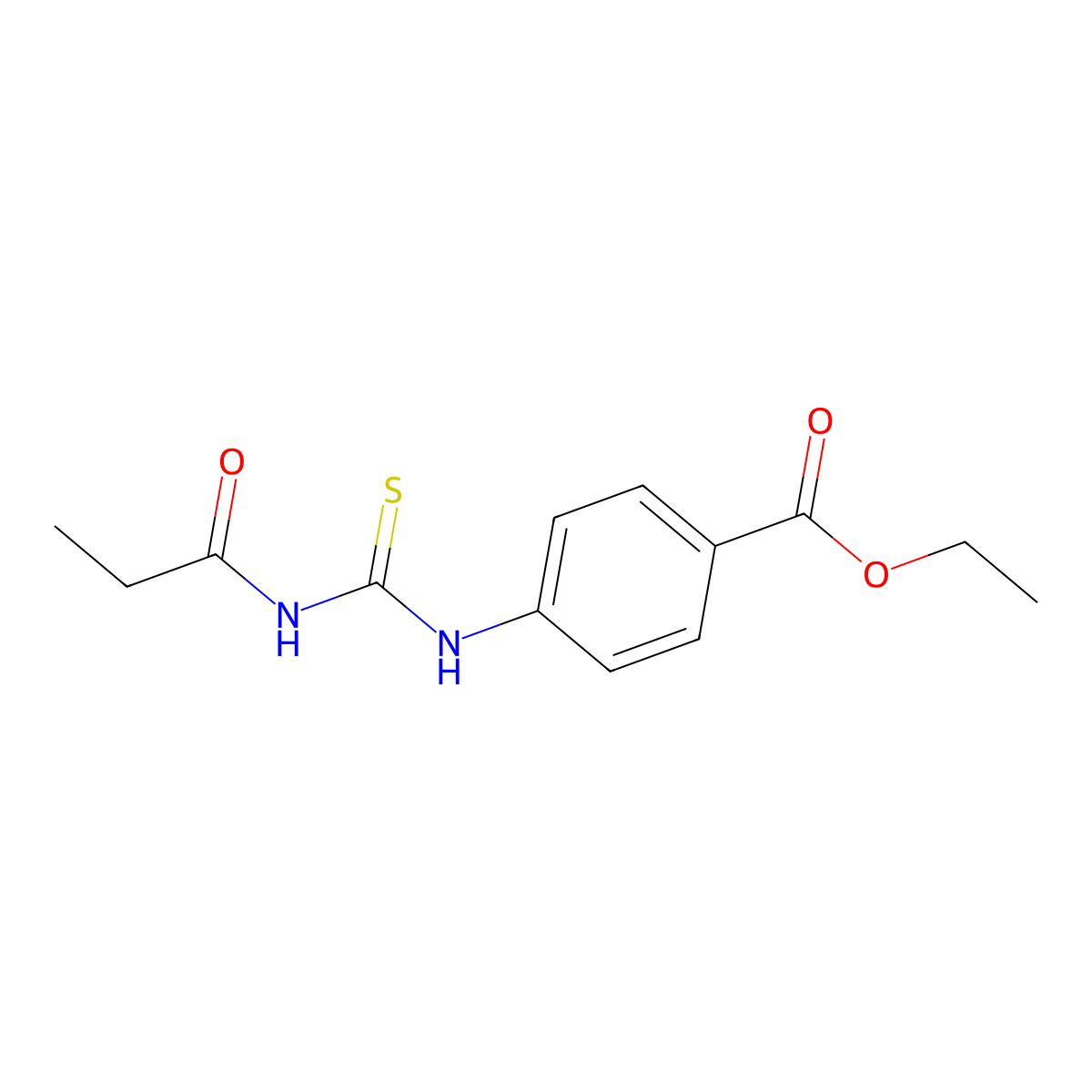 Ethyl 4-(propanoylcarbamothioylamino)benzoate molecular structure, CAS 429649-49-0