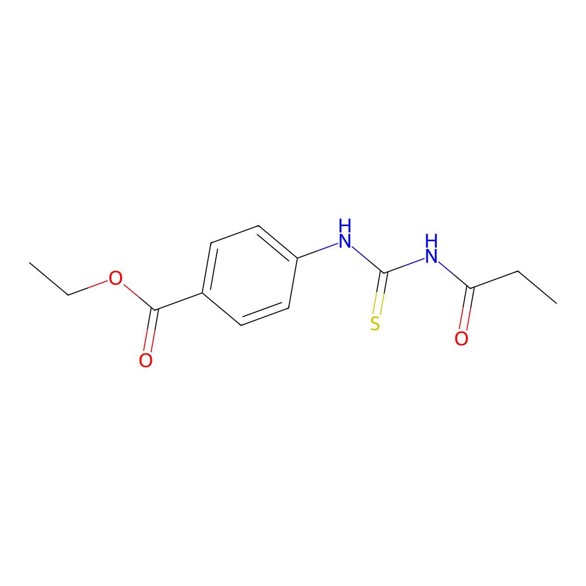 Ethyl 4-(propanoylcarbamothioylamino)benzoate molecular structure, CAS 429649-49-0