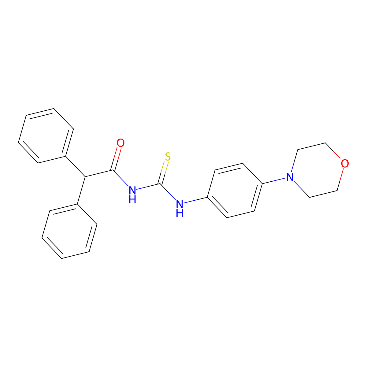 N-[(4-morpholin-4-ylphenyl)carbamothioyl]-2,2-diphenylacetamide molecular structure, CAS 429649-52-5