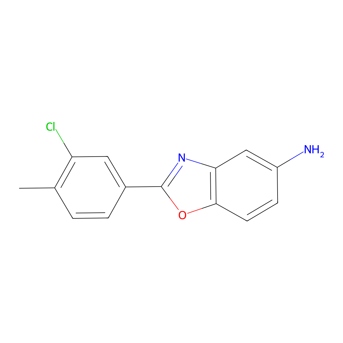 2-(3-Chloro-4-methylphenyl)-1,3-benzoxazol-5-amine molecular structure, CAS 429649-92-3