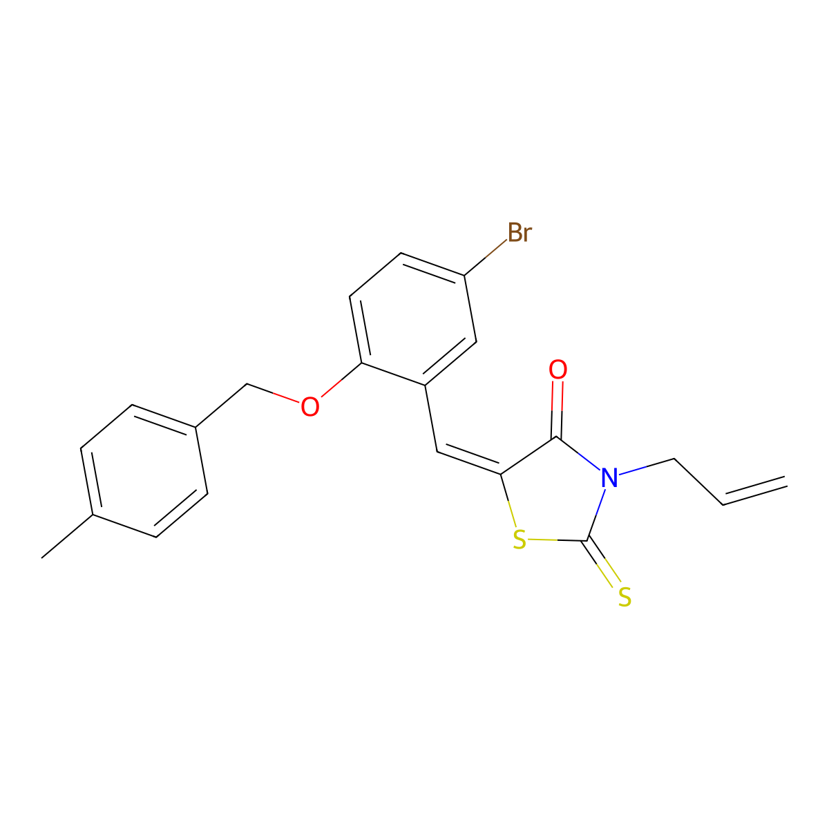 5-[[5-Bromo-2-[(4-methylphenyl)methoxy]phenyl]methylene]-3-(2-propen-1-yl)-2-thioxo-4-thiazolidinone molecular structure, CAS 429649-93-4