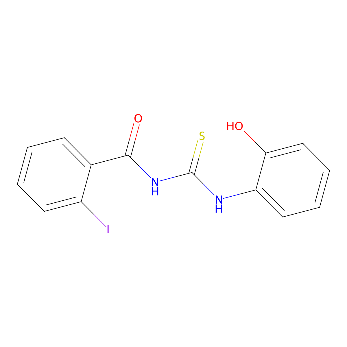 N-[(2-hydroxyphenyl)carbamothioyl]-2-iodobenzamide molecular structure, CAS 429650-08-8