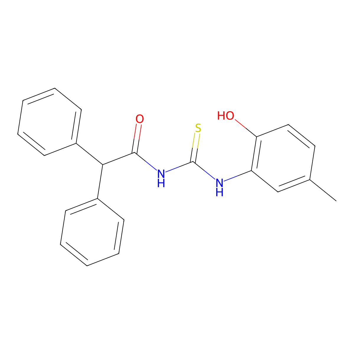 N-[(2-hydroxy-5-methylphenyl)carbamothioyl]-2,2-diphenylacetamide molecular structure, CAS 429650-18-0