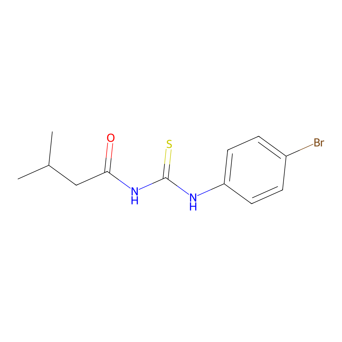 N-[(4-bromophenyl)carbamothioyl]-3-methylbutanamide molecular structure, CAS 429650-30-6