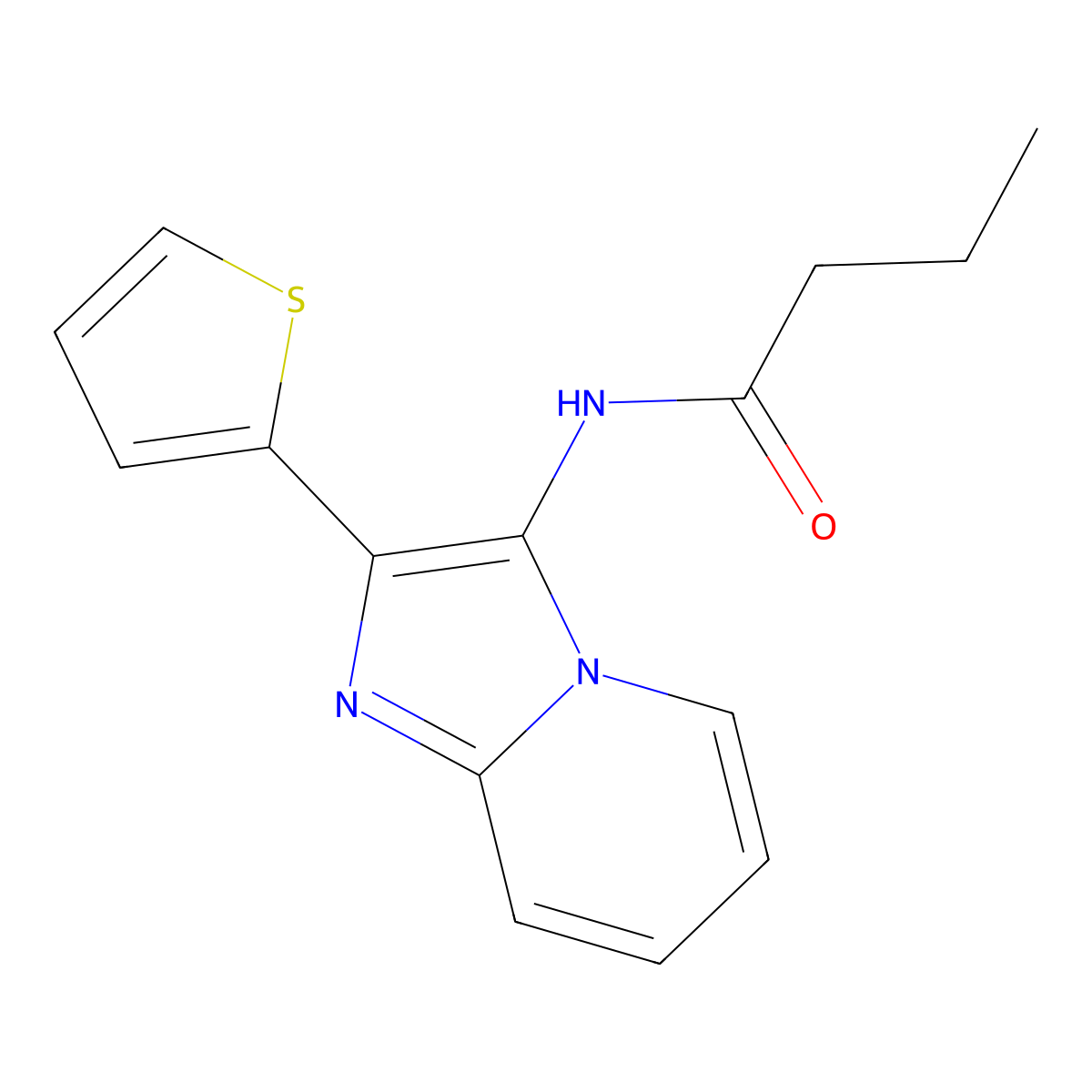 N-[2-(Thiophen-2-YL)imidazo[1,2-A]pyridin-3-YL]butanamide molecular structure, CAS 429650-41-9