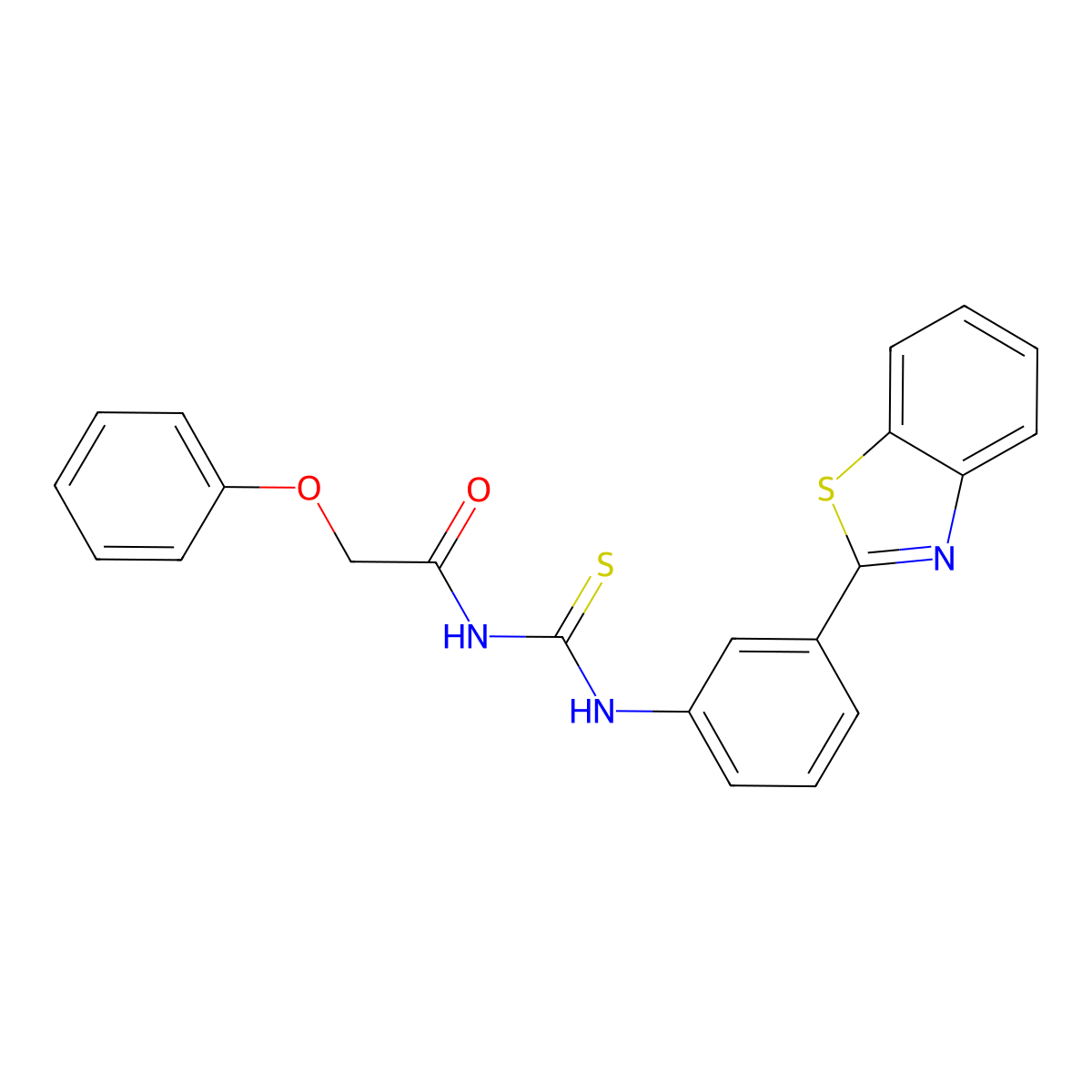 N-[[3-(1,3-benzothiazol-2-yl)phenyl]carbamothioyl]-2-phenoxyacetamide molecular structure, CAS 429650-62-4
