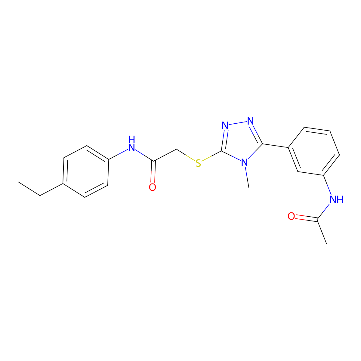 2-({5-[3-(acetylamino)phenyl]-4-methyl-4H-1,2,4-triazol-3-yl}sulfanyl)-N-(4-ethylphenyl)acetamide molecular structure, CAS 429650-68-0