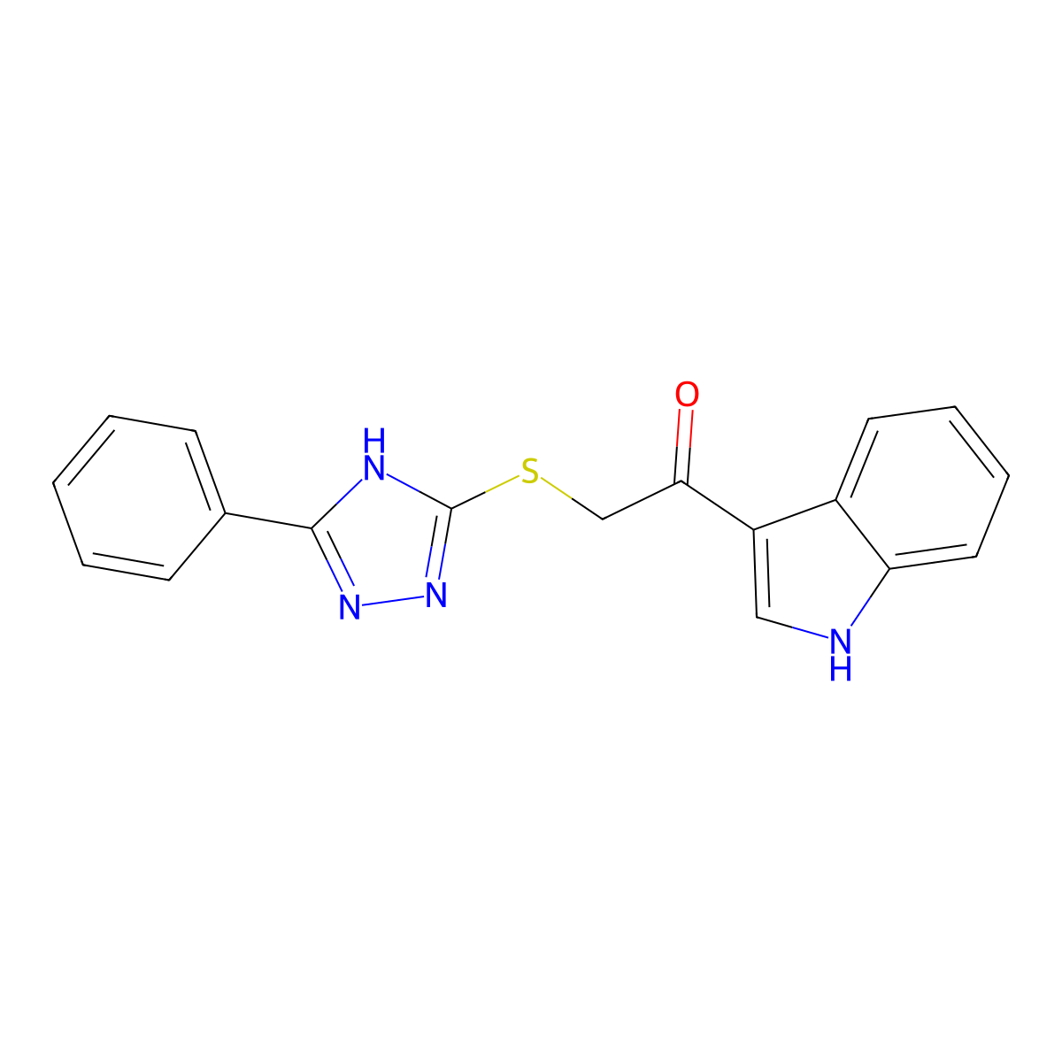 1-(1H-indol-3-yl)-2-[(5-phenyl-1H-1,2,4-triazol-3-yl)sulfanyl]ethanone molecular structure, CAS 429650-71-5
